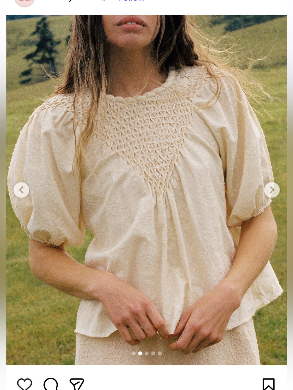 Christy Dawn Subflower Jaquard Top in Cream